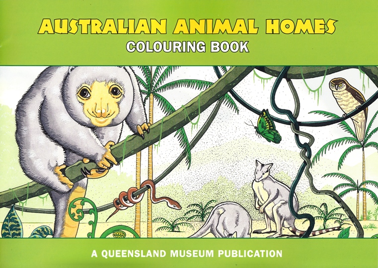 Australian Animal Homes Colouring Book + Set of 12 Colour Felt Pens A