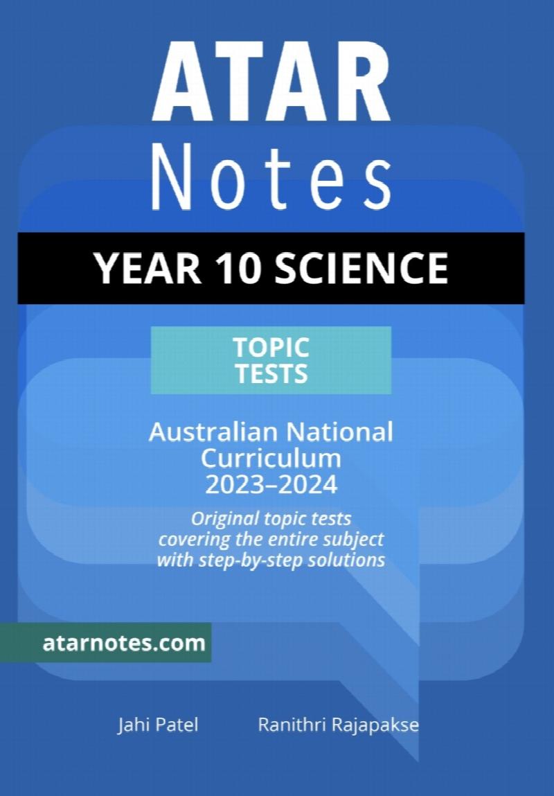ATAR Notes Year 10 Science Topic Tests 20232024